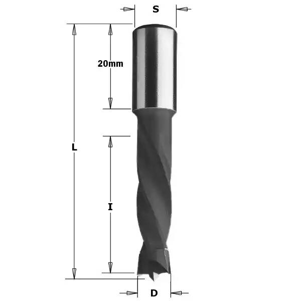 Сверло глухое D 08*10*57 mm R