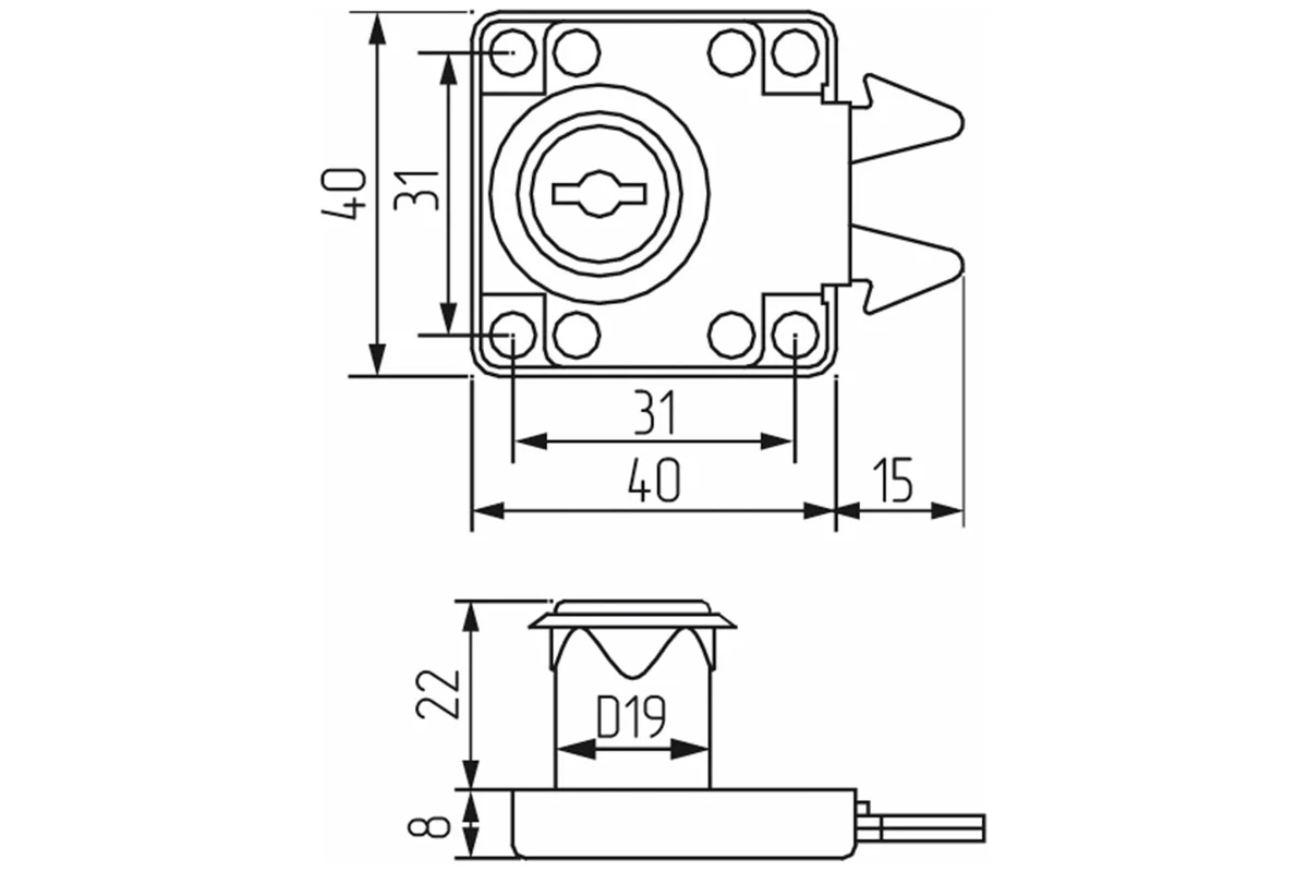 Замок LOCK.202.CR, для шкафа-купе