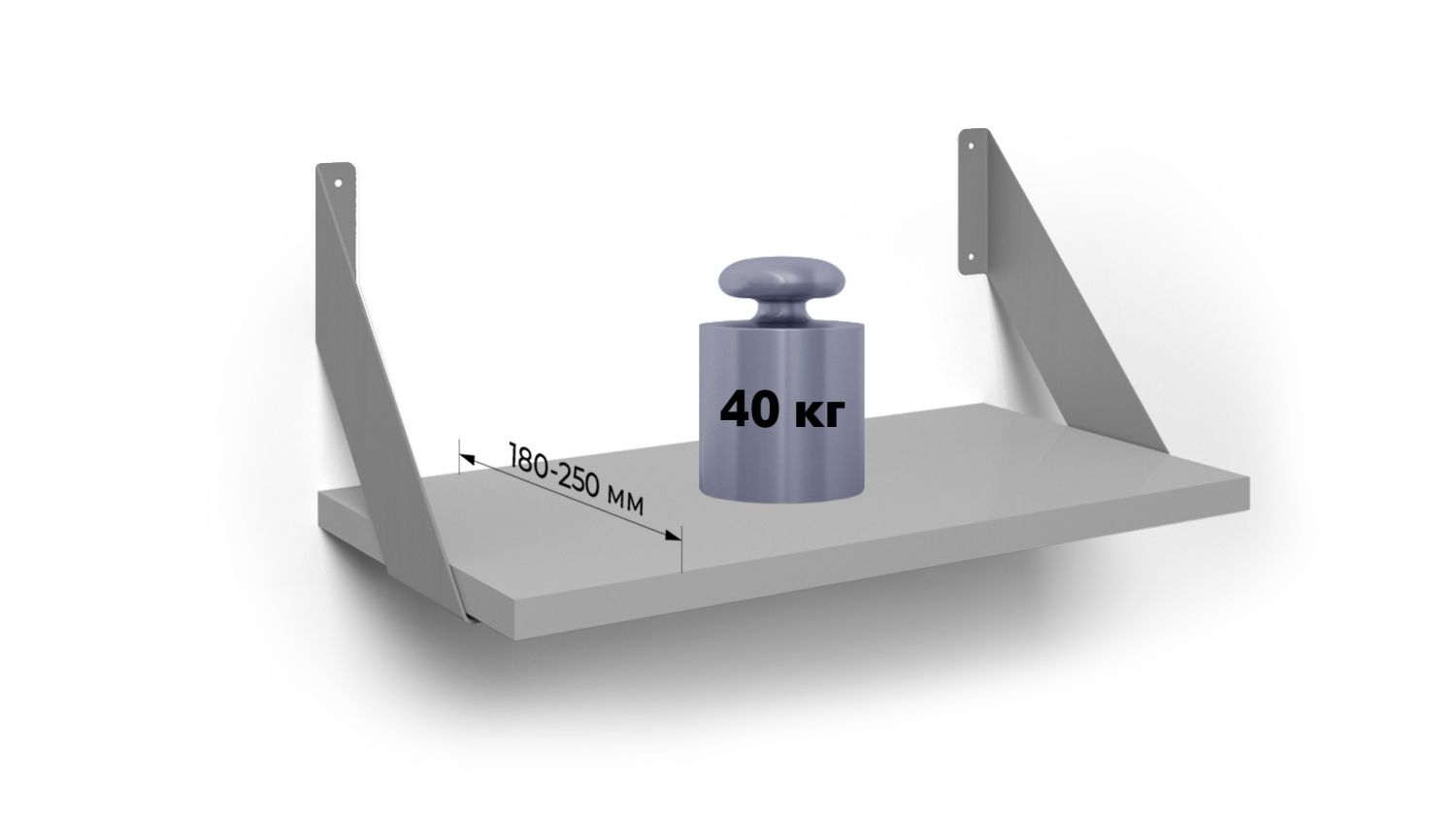 Полкодержатель д/ЛДСП нерегулируемый SPATO  Р305GR.4  (18)