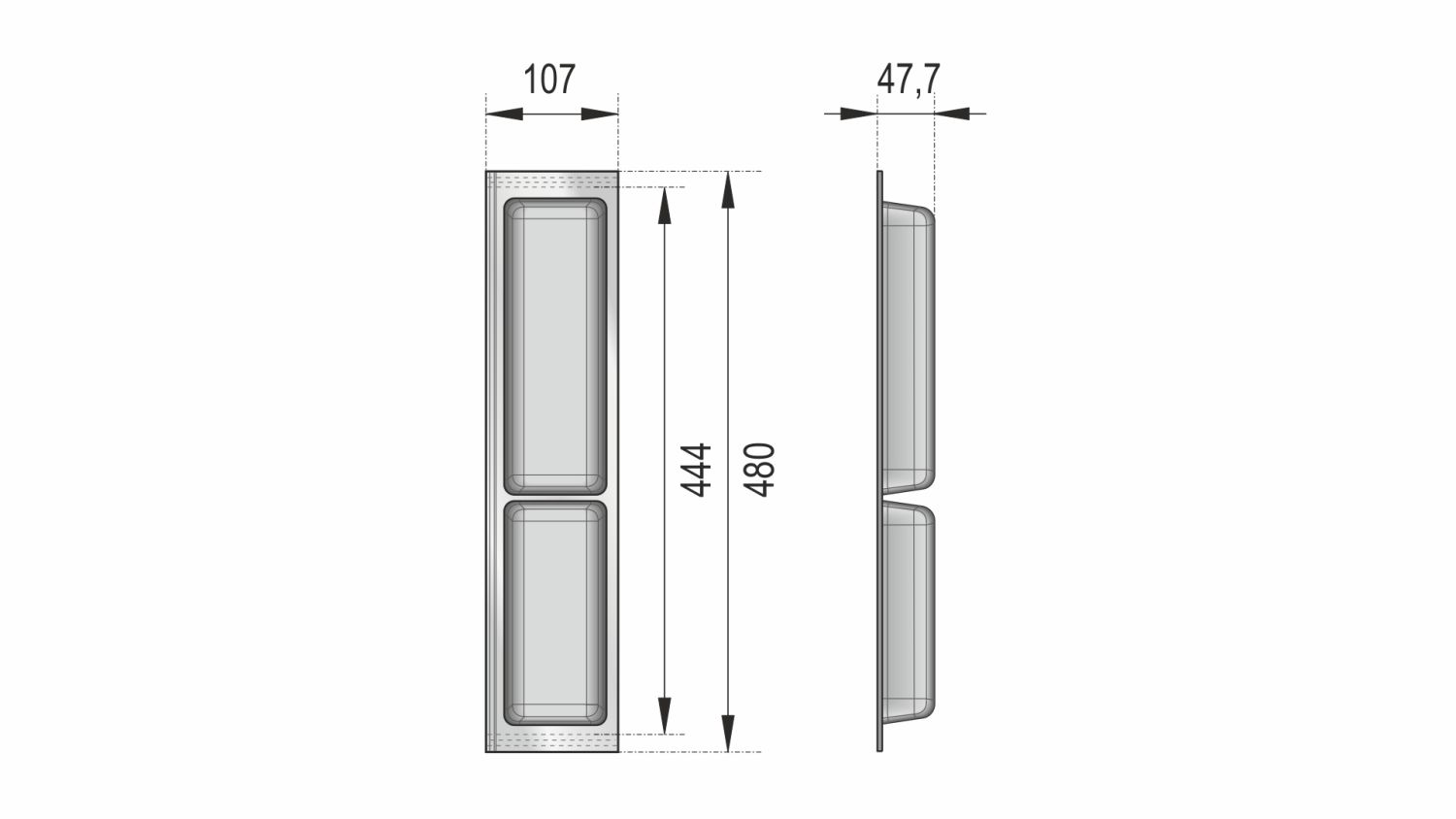 Поддон пластиковый PC11/W/107x480