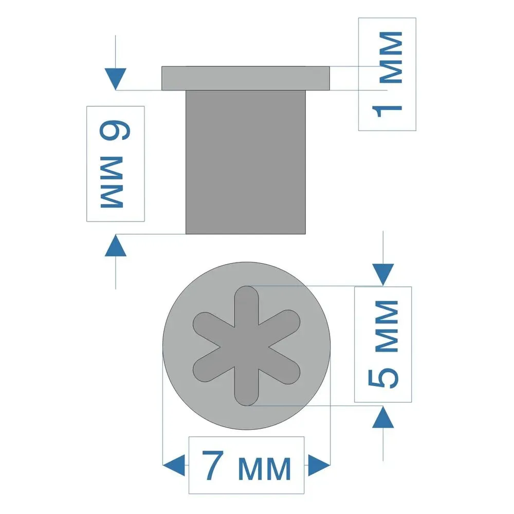Заглушка диаметр 5мм, "АЛВИ" серый