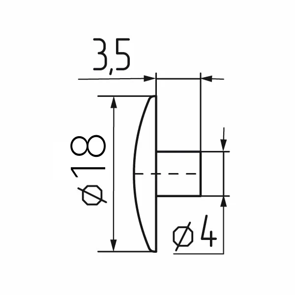 Заглушка п/эксцентрик пласт., D18, серая