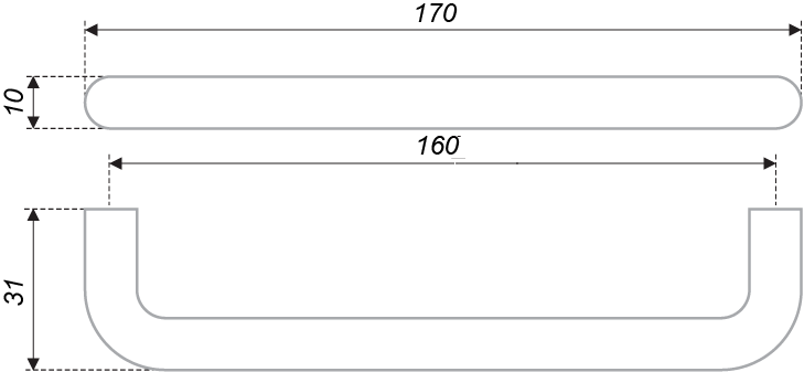 ручка RS040CP.4/160 SPACE  ВЫВОД 