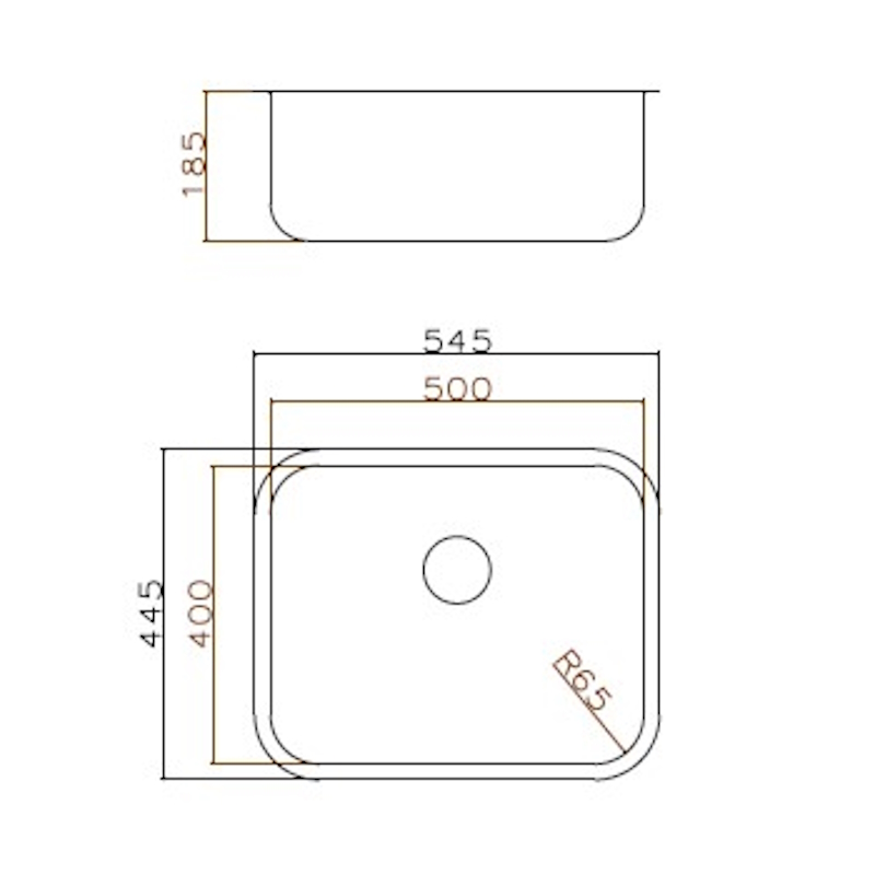 Мойка Grandex Aqua SELECT 54, 545х445х200