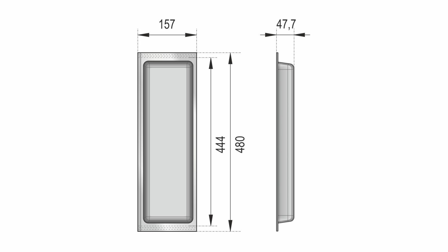 Поддон пластиковый PC12/W/157x480