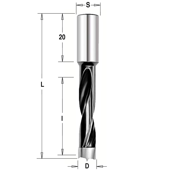 Сверло глухое D 08*10*70 mm R