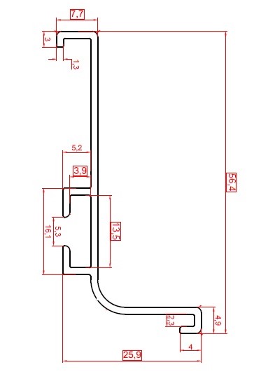 "L" профиль Gola MF  2000 мм, хром