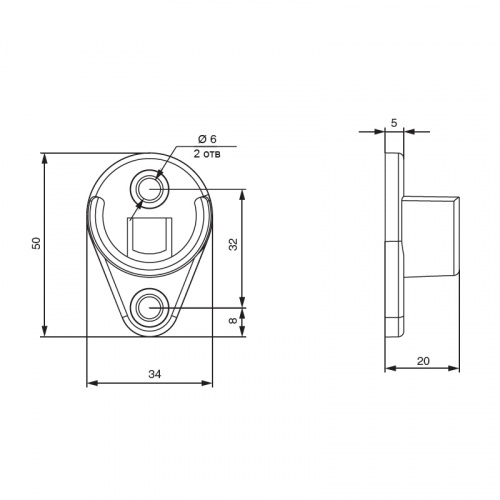 Штангодержатель круглый D-25, Черный 