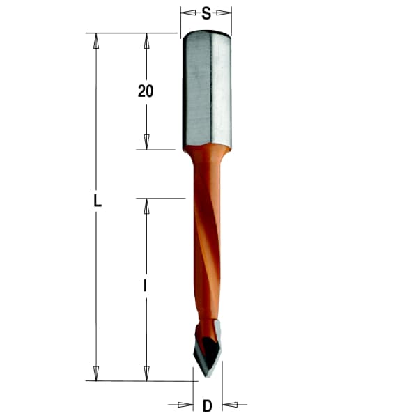 Сверло сквозное D 05*10*57 mm L