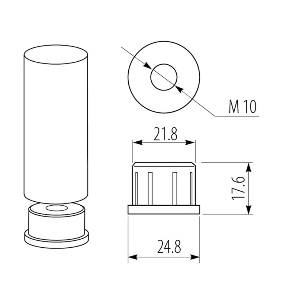Втулка с резьбой (металл), R12М (200)