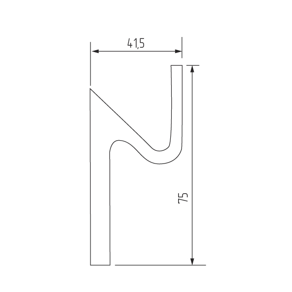 Крючок R25, 1-рожковый, черный матовый