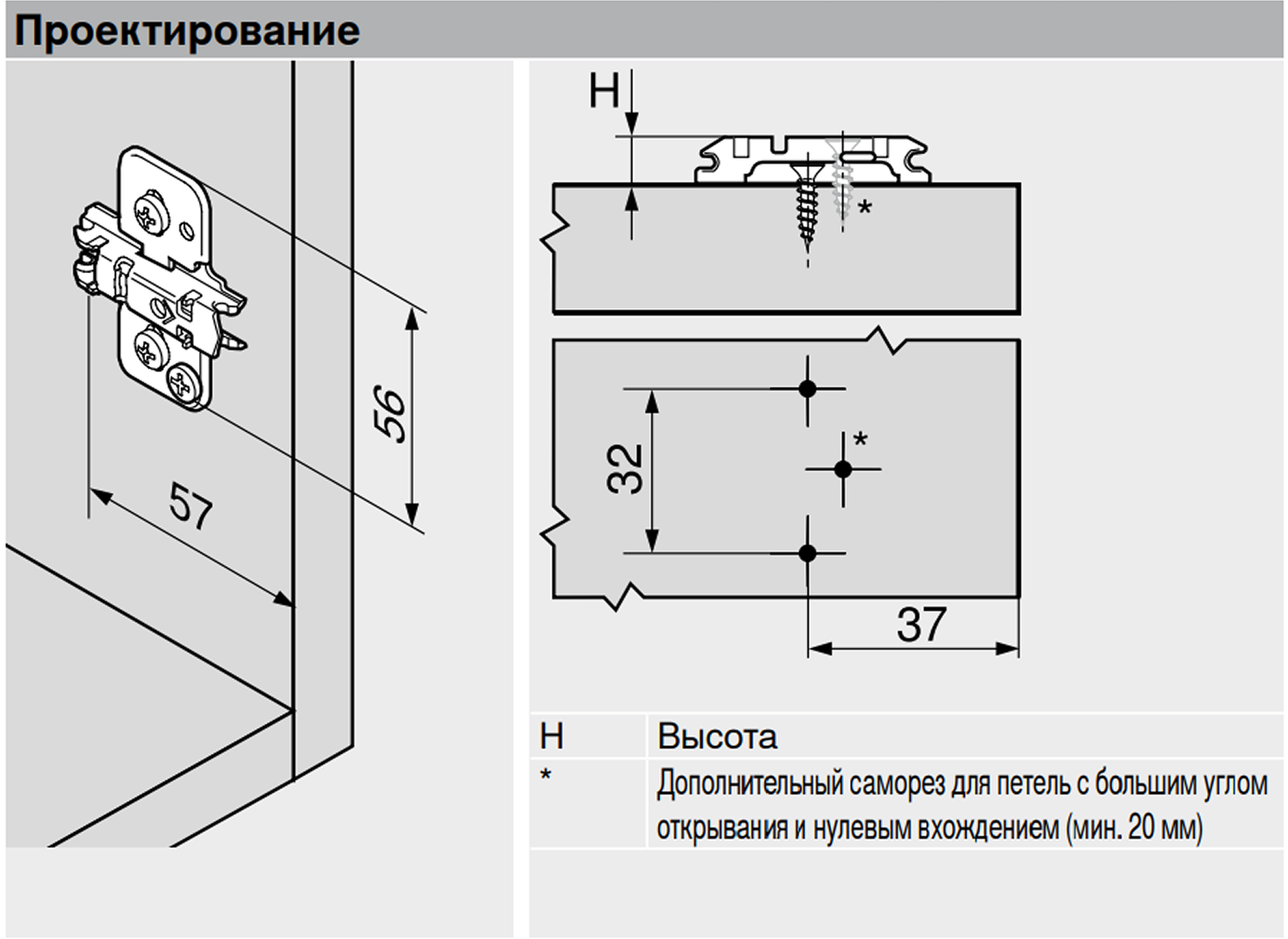 Планка Clip с эксцентриком  (500)