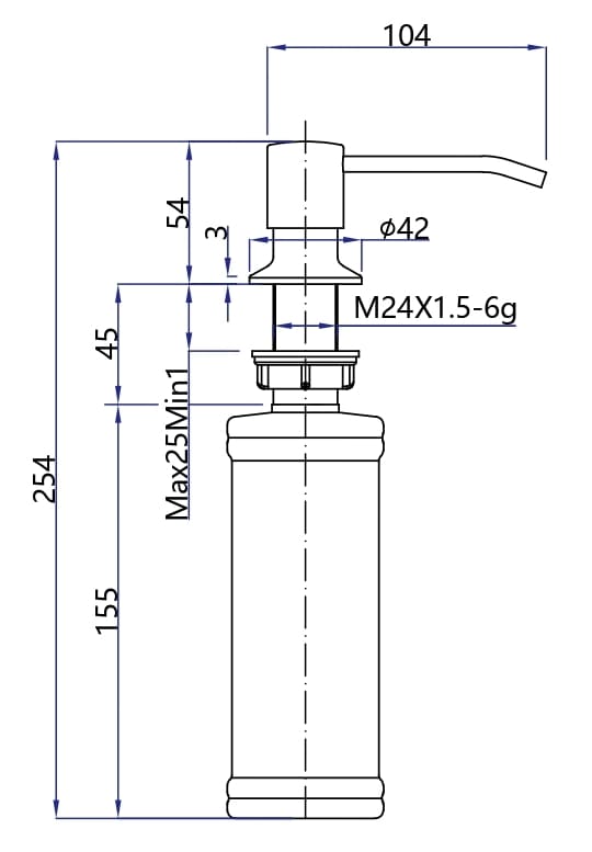 Дозатор "Круглый" с колбой 250мм Бежевый