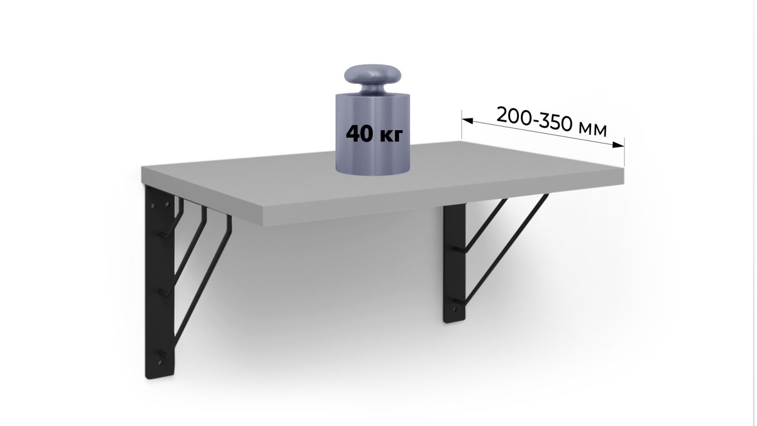 Полкодержатель д/ЛДСП нерегулируемый LINE P311BL.4 (10)