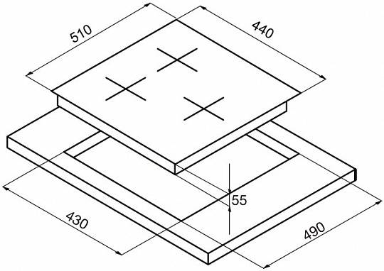 Индукционная электрическая варочная поверхность HI 42031 BW