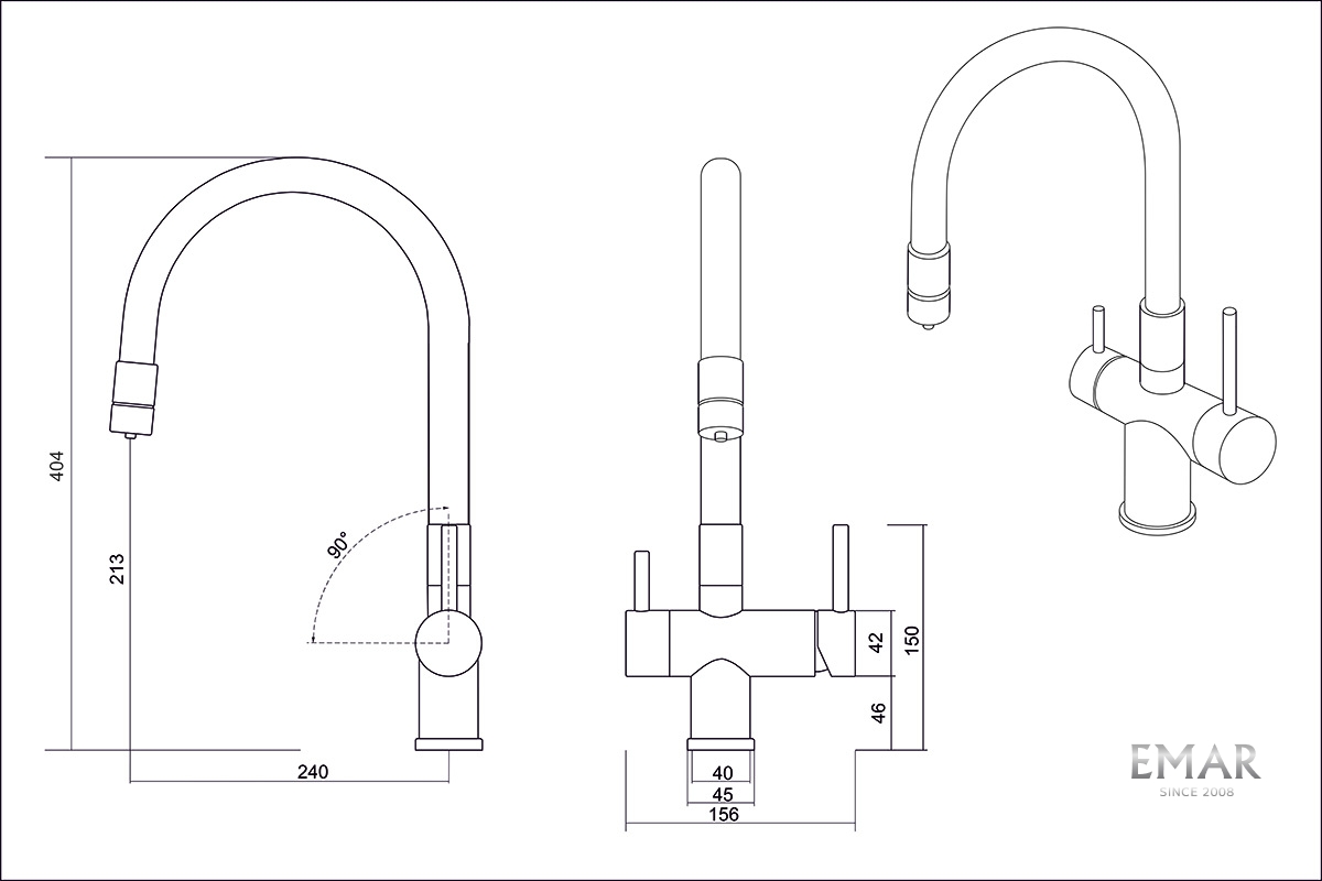 Смеситель EMAR ЕС - 3015 Black