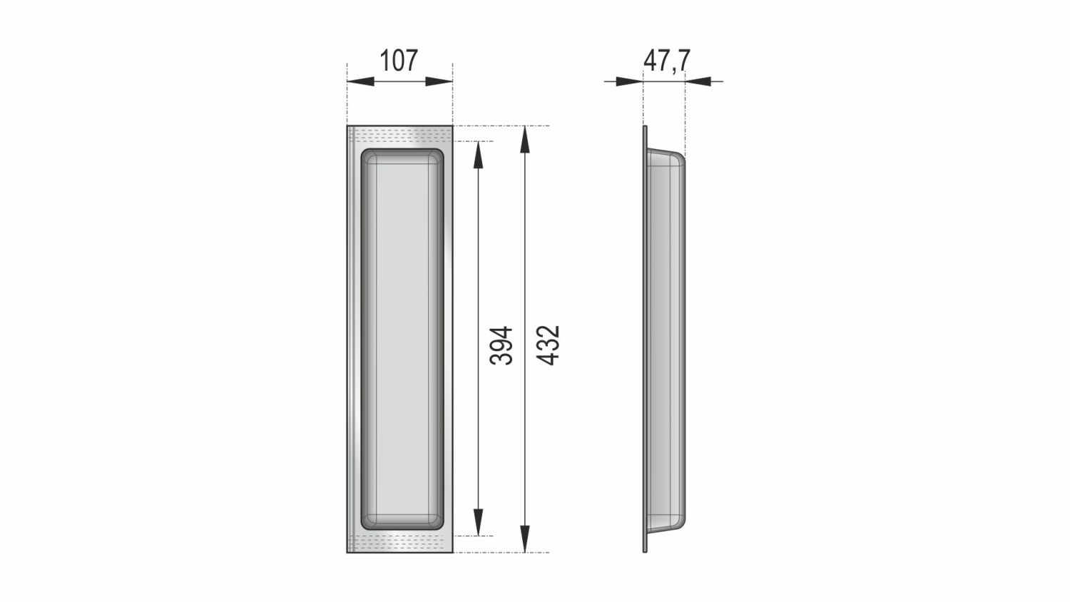 Поддон пластиковый PC10/GRPH/107x430