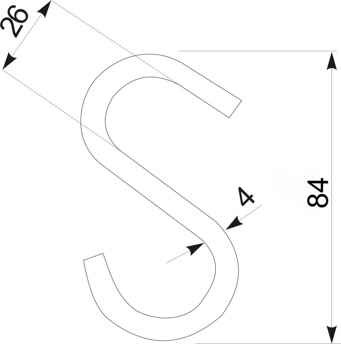 Крючок для трубы 25мм, (5/1500)