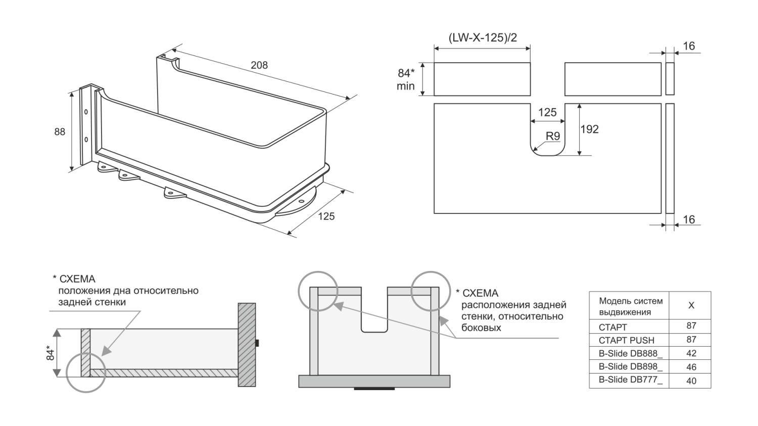 Держатель задней стенки СТАРТ под мойку SBH28/W (50)