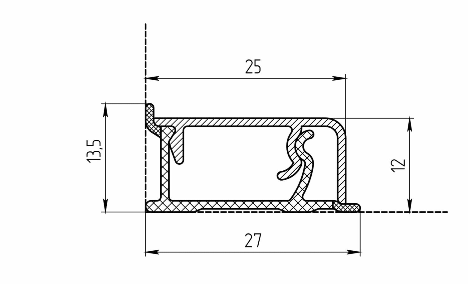 Плинтус КВАДРО, №3045 Бетао, 4200 мм