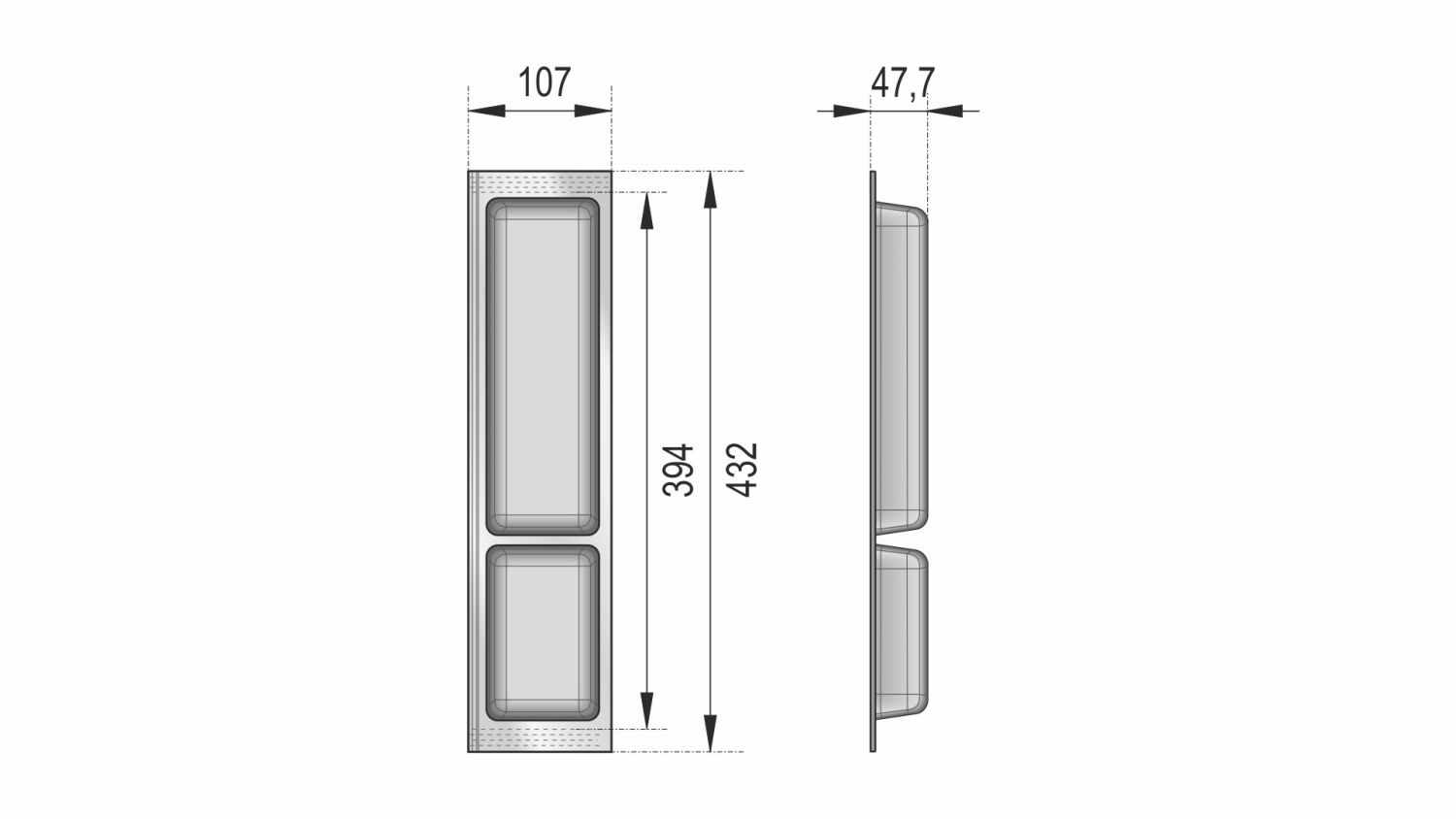 Поддон пластиковый PC11/GRPH/107x430 (5)