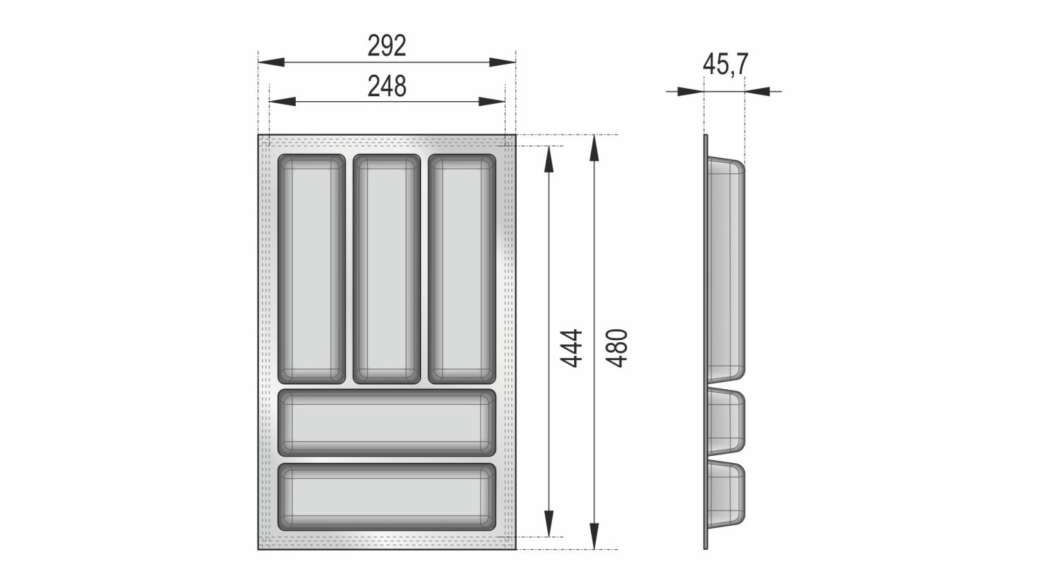 Поддон пластиковый PC14/W/292x480