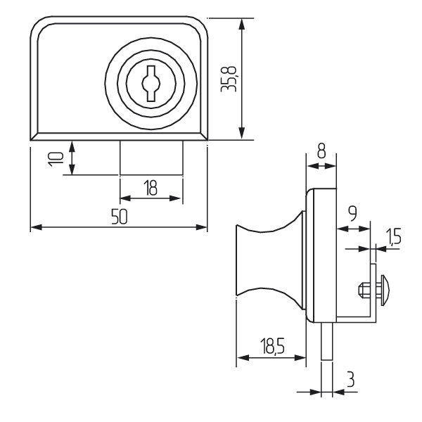 Замок для стекла двойной 409 (805)