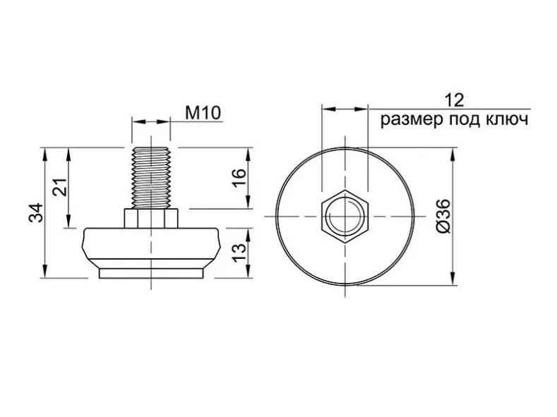 Подпятник регулируемый, R13М (100)